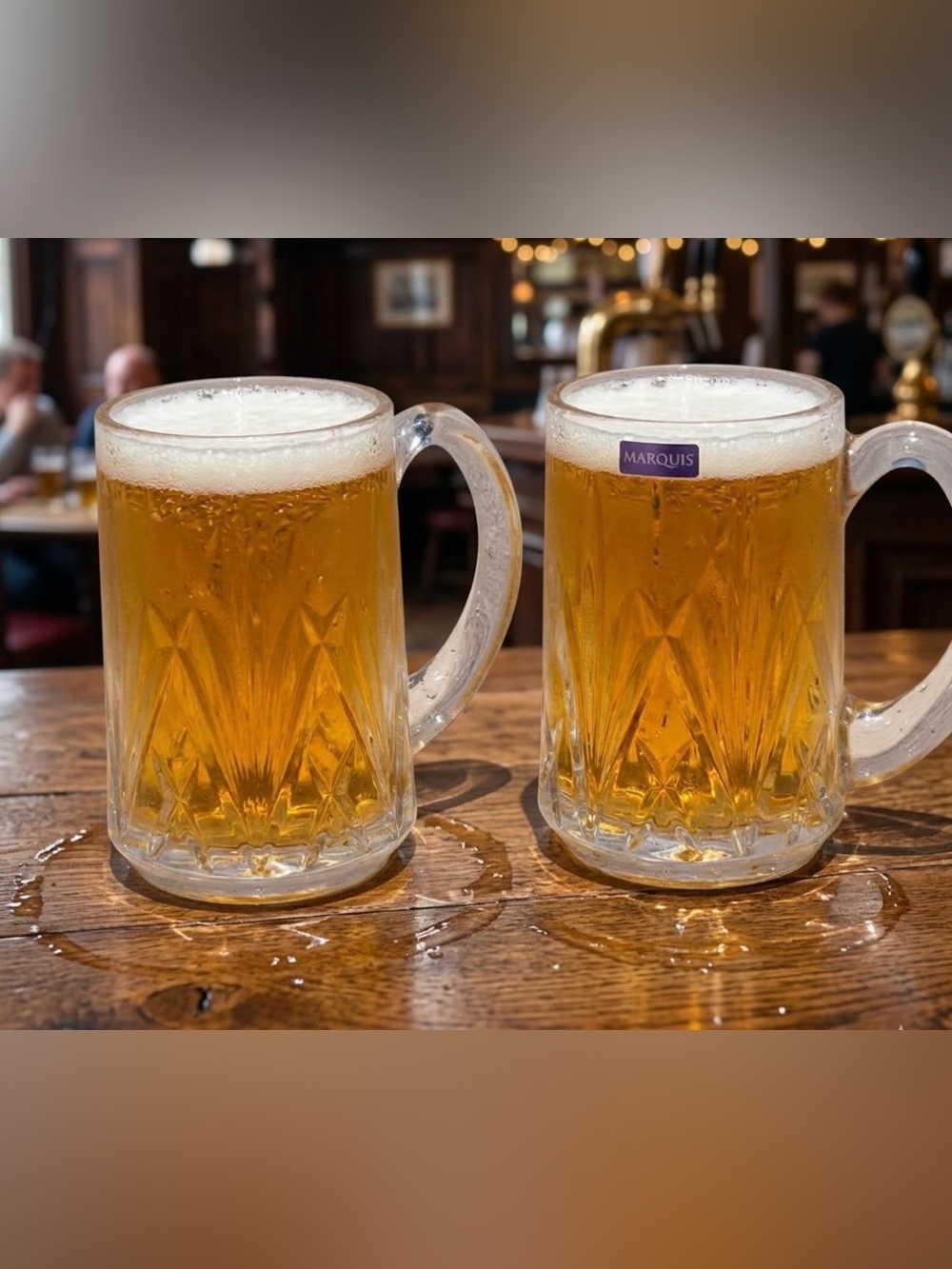 Pair of Waterford ‘Brookside’ Crystal 20 oz  Beer Steins